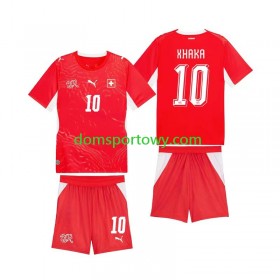 Koszulka Szwajcaria Granit Xhaka 10 Dziecięcy Domowe Koszulki Piłkarskie World Cup 2026 Krótki Rękaw